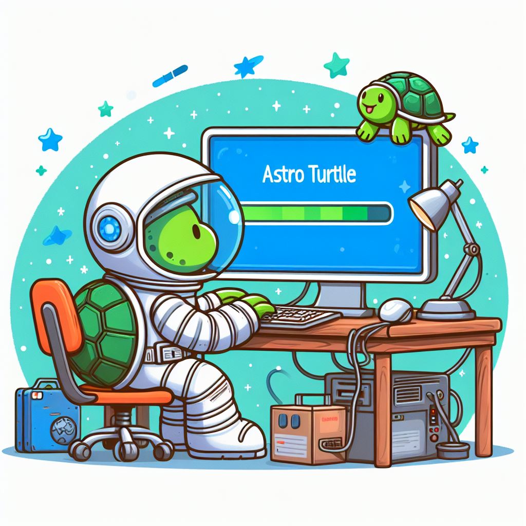🚀🌕 Brace yourselves for lift-off! 

🌟AstroTurtle is on its way to the moon and beyond with it's AI based dApp! 🐢💫 

Stay tuned as our dedicated team works hard to make this cosmic journey a reality! 🌌🚀

Detailed information for those who have not yet met AstroTurtle: