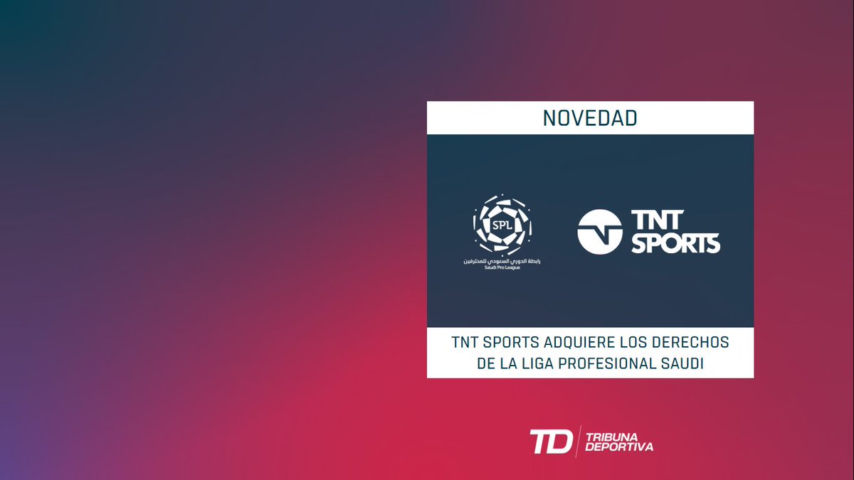 ADELANTO EXCLUSIVO 📺 @TNTSportsAR adquirió los derechos de transmisión de la Liga Profesional Saudí 🇸🇦. ⚽️ Cada fecha, la señal transmitirá tres partidos de dicha liga.