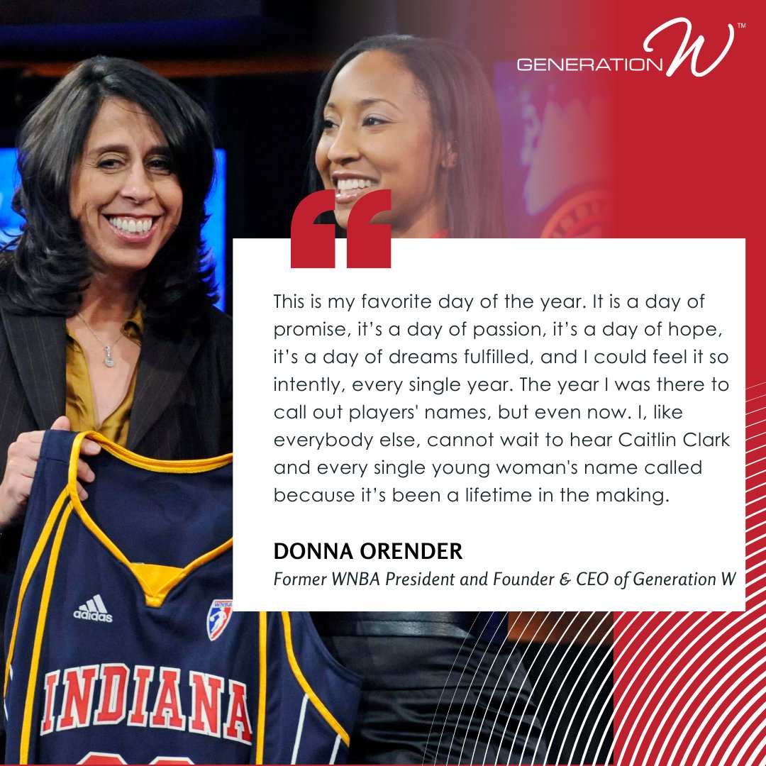 Donna Orender, former WNBA President and Generation W CEO and Founder, joined @LetsHangLive to discuss the @WNBA draft yesterday! She recalls her experience and highlights how this day is transformative for many players! In case you missed it out now! 🏀 youtube.com/watch?v=MQ_Yx0…