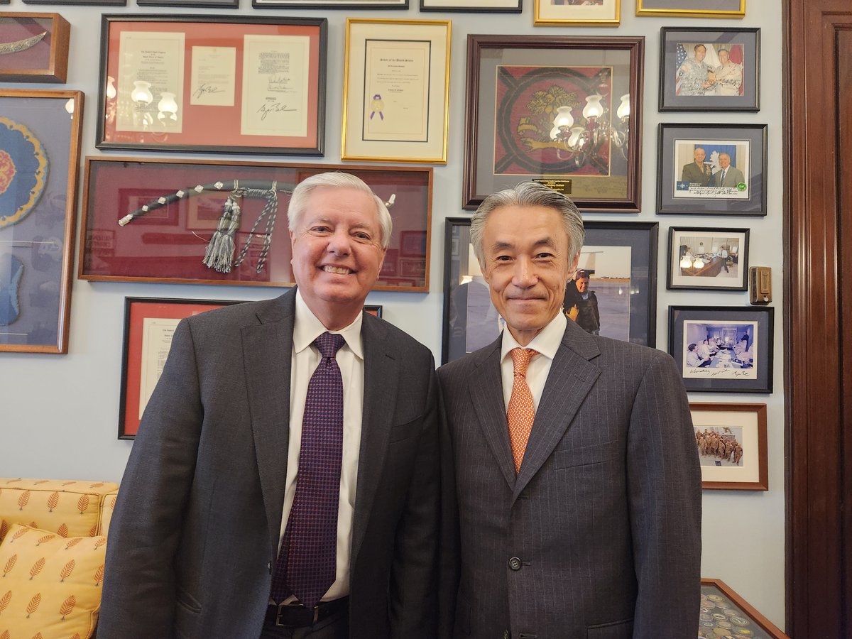 I am deeply grateful for @LindseyGrahamSC’s strong support for the U.S.-Japan alliance. Our two countries face many challenges, and our close partnership is the linchpin of regional and global peace and stability. - Ambassador Yamada