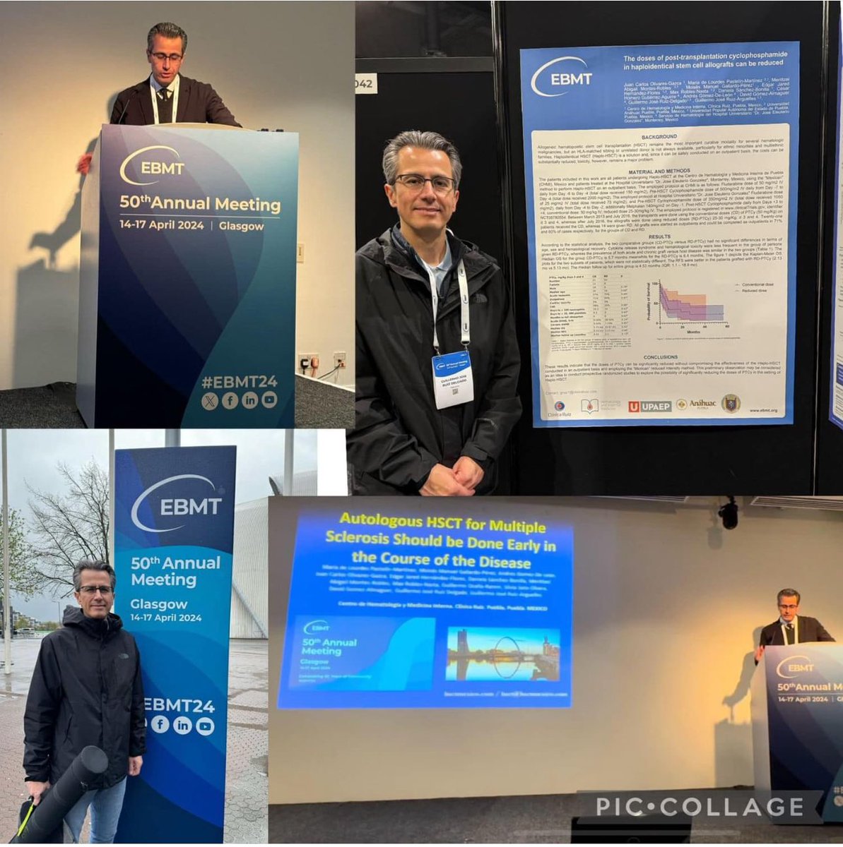GuillermoRuizA5's tweet photo. The HSCT-México program (Puebla and Monterrey) was present in #EBMT2024 with data on timing of HSCT in MS and outpatient haploidentical allografts @TheEBMT_Trainee @TheEBMT @ASTCT @ASTCT_Journal @ASH_hematology @ASHClinicalNews @ACPIMPhysicians @ACPMex https://t.co/2YdQzKhcQc