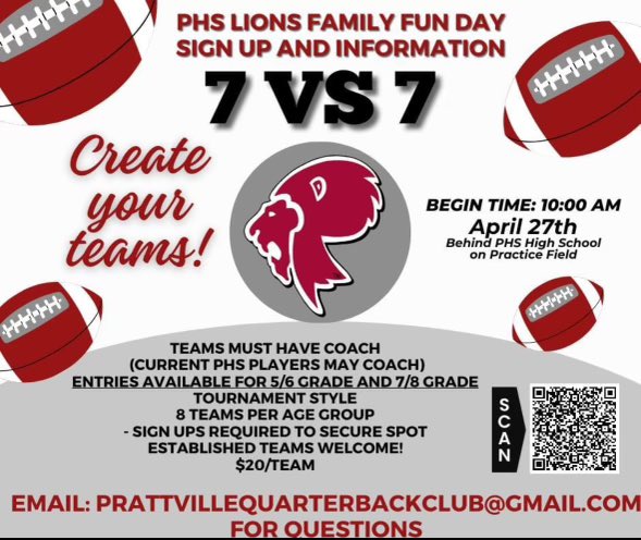 Tune in tomorrow as @CoachJBWallace will be appearing on @wsfa12news Alabama Live at 11:00 am to promote the Quarterback Club's first Annual Family Fun Day and 7 v 7 tournament! Make sure to check him out! Go Lions!