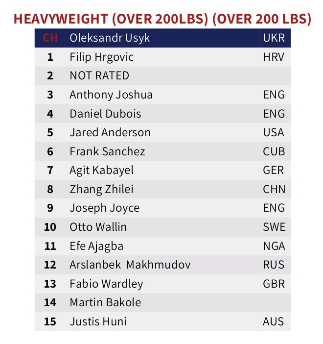 Joe Joyce re-enters the IBF heavyweight rankings. @mrsamjones88