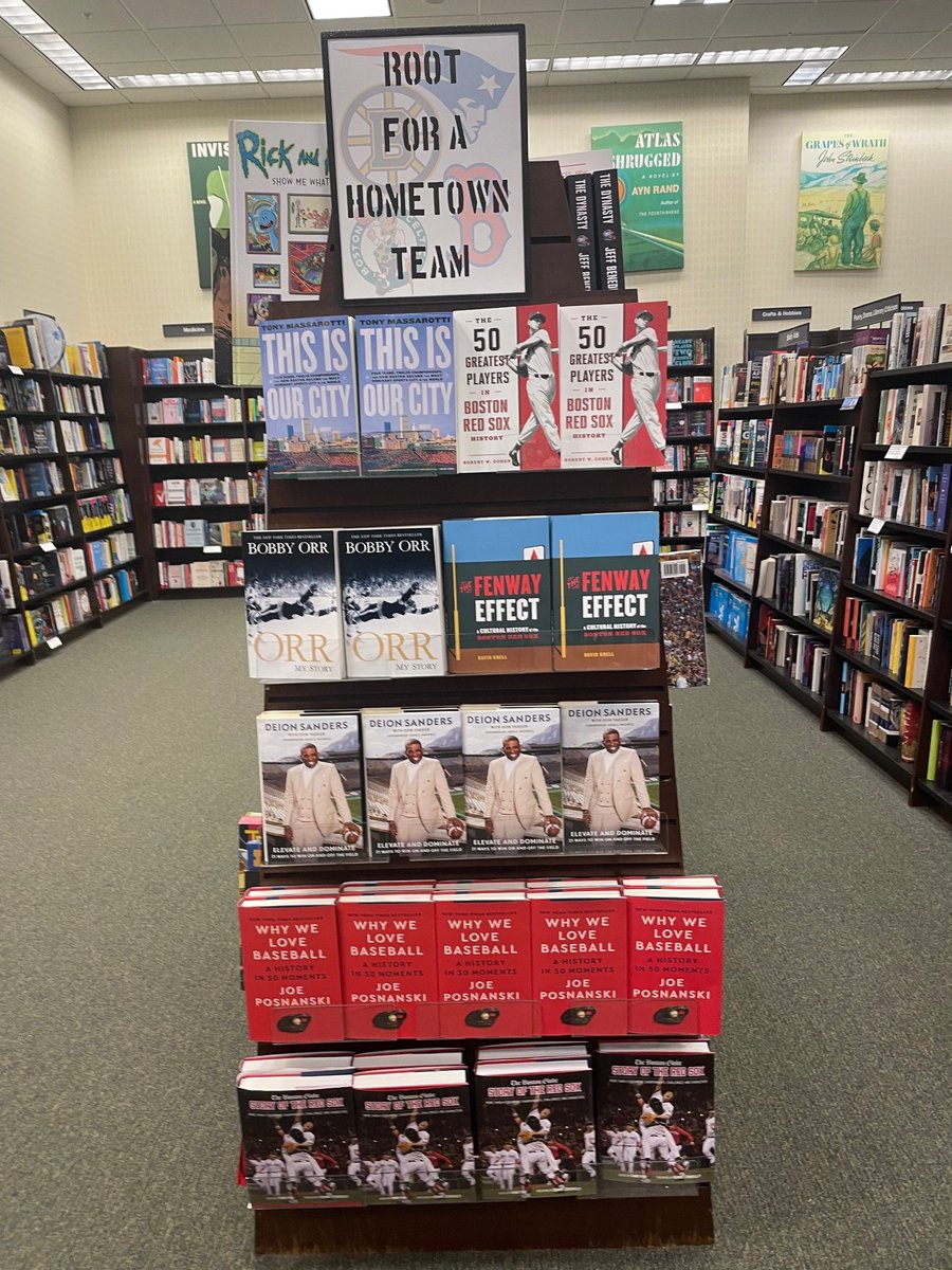 Great display! This is in the Barnes & Noble store in Hingham, Massachusetts. I'm privileged to have 'The Fenway Effect' be placed next to Bobby Orr's autobiography. Ask your local bookstore if it carries the book. @UnivNebPress @rasekora @robtaylor03 @fenwaypark @RedSox @BNBuzz