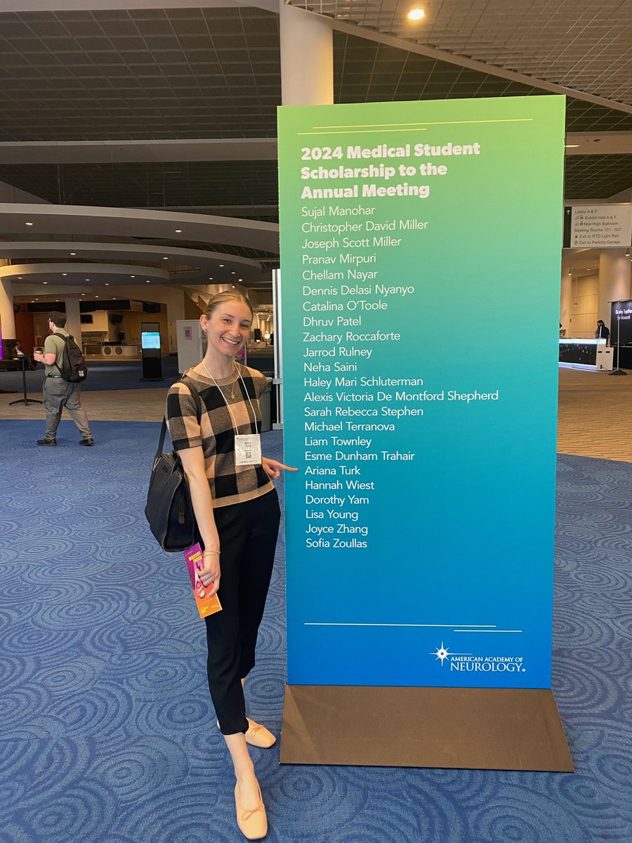 TurkAriana's tweet photo. What an incredible first experience at #AANEM Such an honor to be awarded the 2024 Medical Student Scholarship to the Annual Meeting! https://t.co/wFJtK3ZDNk