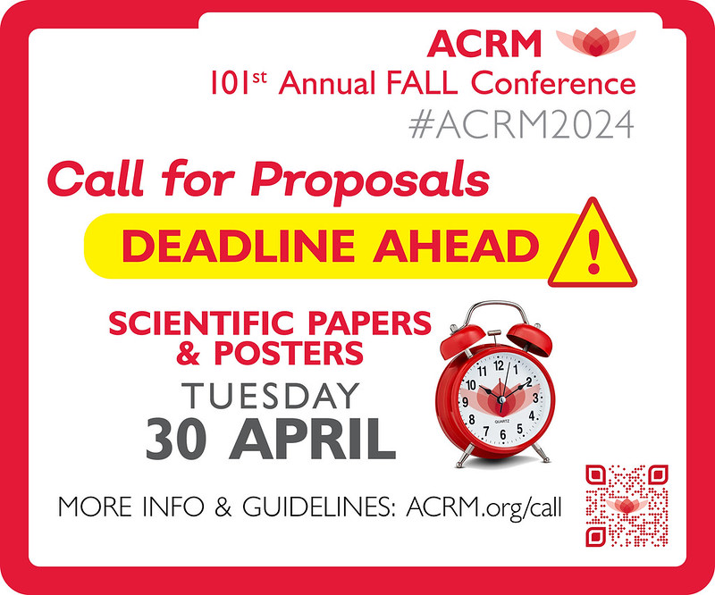 Call for Research Posters for #ACRM2024
Present at ACRM, Get your work out there and take the stage
Deadline 30 APRIL TO BE ELIGIBLE FOR AWARDS
ACRM.org/Posters
#physiatry #rehabilitation #neurorehabilitation #rehabmedicine #CME #CEU #researchposter