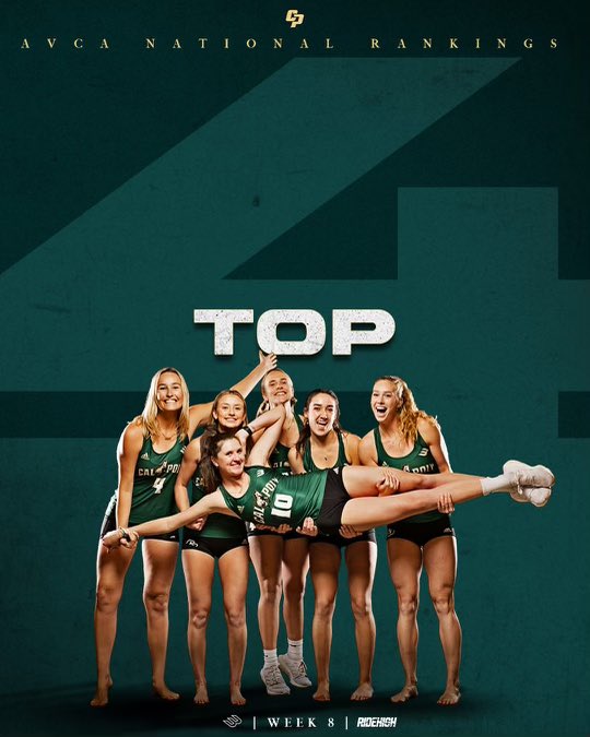 Continuing our climb 🆙 the rankings! After a great weekend taking down a pair of top 10 teams, we are tied for 4️⃣th in the latest AVCA Top 20 Poll! This matches the highest ranking in program history! #RideHigh