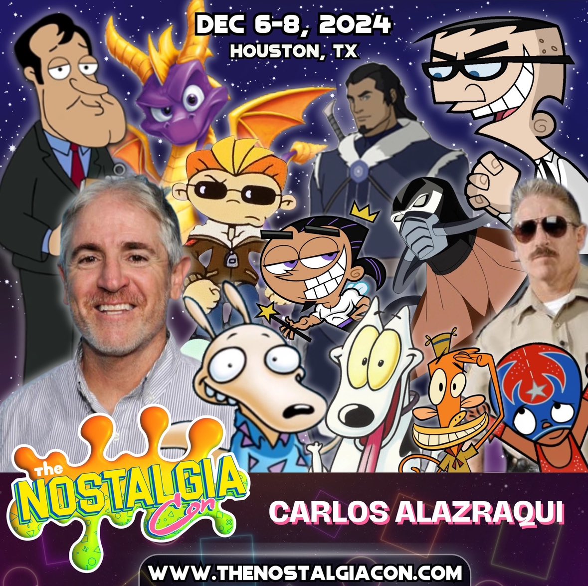 FAIRIES!!!! @carlosalazraqui is a generational talent and lent his golden pipes some unforgettable characters we all group up on. Maybe you’ll get to see him chasing Cosmo and Wanda at the show too 👀 Carlos has an insane body of work and is one of those guests you have to meet!