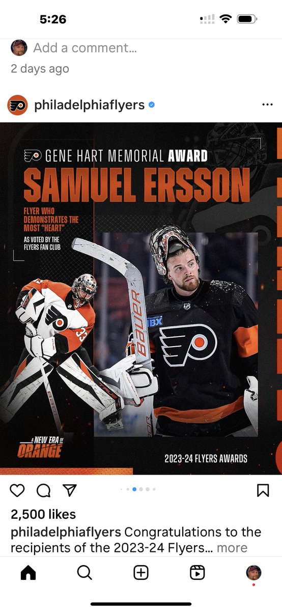 lumbracg's tweet photo. Anyone else find it mildly entertaining that Ersson won the award for the most “heart”? https://t.co/BGoKnxokw9