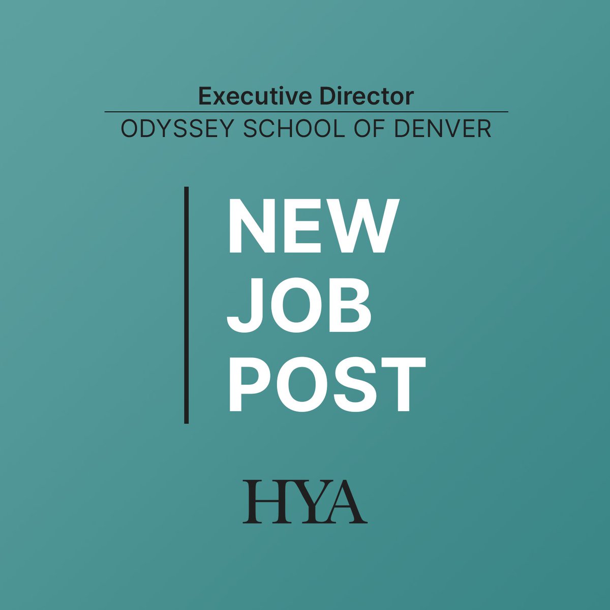 Apply today for this amazing opportunity! #ExecutiveDirector | Odyssey School of Denver, CO
bit.ly/3GYXdSD

#HYAsearch #Education #Jobs #EducationJobs #edleadership #edadmin