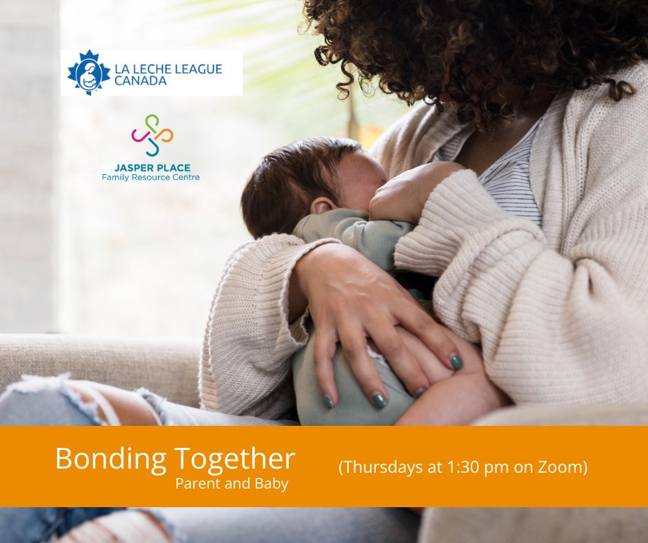 Bonding Together: Parent and Baby is for parents who are on the journey of breast/chestfeeding and/or supplementing. We recognize that this looks different for everyone and there are rewards and challenges along the way.

Thursdays, 1:30 pm on Zoom
jasperplace-cfrc.com/events/bonding…