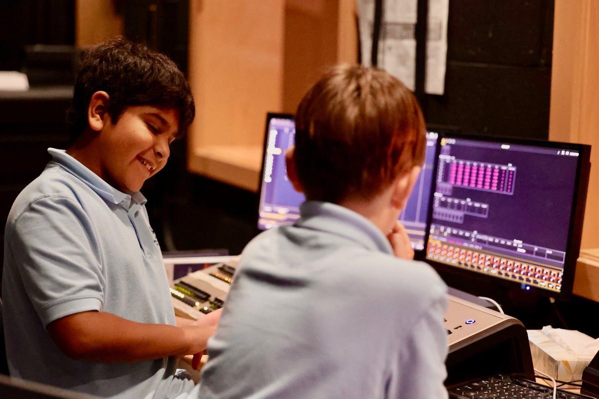 In the theatre, taking a sneak peak at the Aladdin rehearsals! #BISHouston #createyourfuture #performingarts