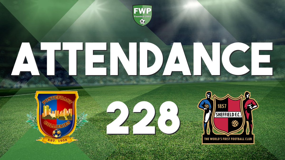 ATTENDANCE: Pontefract Collieries v Sheffield - 228 @PitchingIn_ fwp.co/LjuPe9