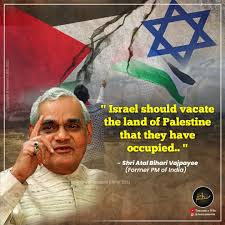 @Justice_justuju The founder of the BJP Vajpayee was actually the most pro Palestine in Indian politics quite literally saying 'Israel should vacate the land of Palestine they have occupied.' The current Indian PM Modi was also the first ever Indian PM to visit Palestine and enhance investments…