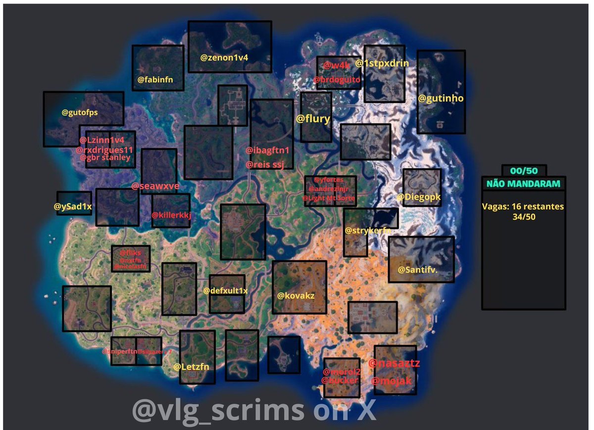 VLG_SCRIMS's tweet photo. 🏆| Mapa ATUAL da FINALS! 
🔥| Final será realizada semana que vem,por conta de eventos oficiais do Fortnite. 
⚠️| Caso você ainda não tenha cargo no nosso DISCORD e queira JOGAR,comente aqui e iremos chamá-los na DM! 

RT+FAV= VAGA GARANTIDA NAS PRÓXIMAS SCRIMS TAMBÉM! https://t.co/Isqwq59c5p