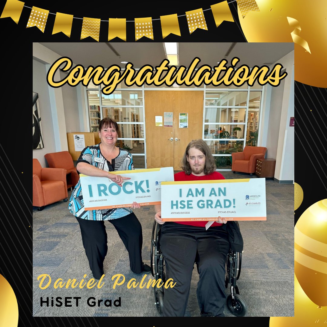 Congratulations to Daniel Palma, a new <a href="/HiSETexam/">HiSET</a> grad! Danny is pictured with his very proud teacher, Dr. Karen Zuber, who is pointing out that he rocks!! <a href="/MAACCE_MO/">Missouri Assoc for Adult, Continuing & Comm Ed</a>