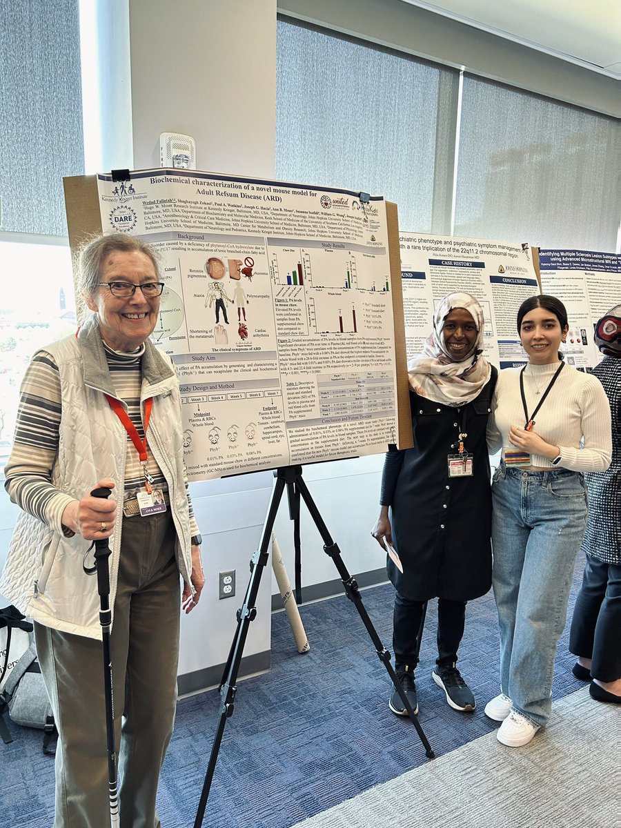 Excited to share our findings at the Gary W. Goldstein Research Symposium and Trainee Poster Day! 
Grateful for the opportunity to work under Ann Moser's supervision on our study: “Biochemical characterization of a novel mouse model for #AdultRefsumDisease (#ARD)”
#neurogenetics