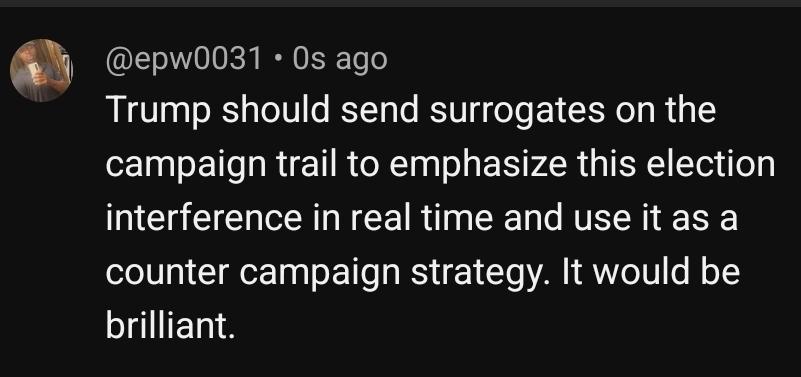 epwakefield3's tweet photo. Surrogates should be on the trail stomping with the message that Trump would be here campaigning, but can't bc of this #LawfareElectionInterference #lawfare Trump=Road Runner Desperate Dems=Wild E. Coyote @bennyjohnson @catturd2 @DonaldJTrumpJr @JackPosobiec #BlacksForTrump https://t.co/lxWOIOPxfb