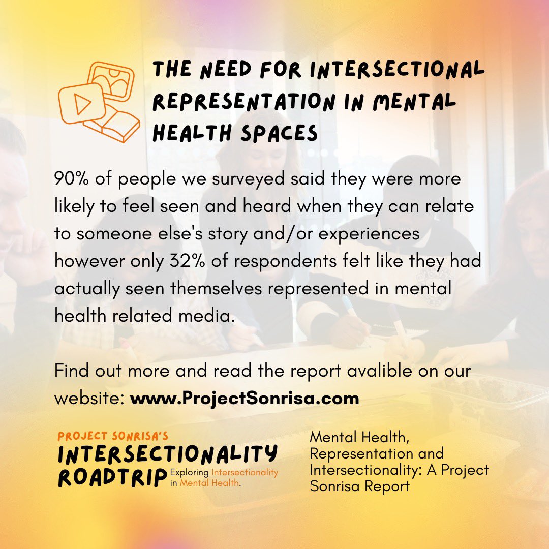 One of the key themes from our recent research was need for intersectional representation in mental health. 

This is representation that isn’t part of a tick-box exercise and isn’t tokenistic. It should centre lived-experiences!