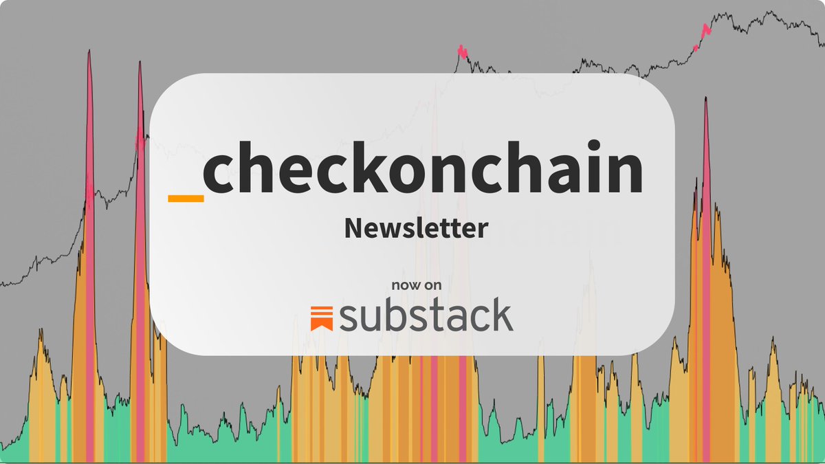 Personal Update:

I am very proud to announce I'm launching the @_checkonchain Newsletter on Substack!

After 6 years studying and educating folks on the power of #Bitcoin onchain data, it's time to put my skills to the test.

Our first edition is live!
checkonchain.substack.com
🧵