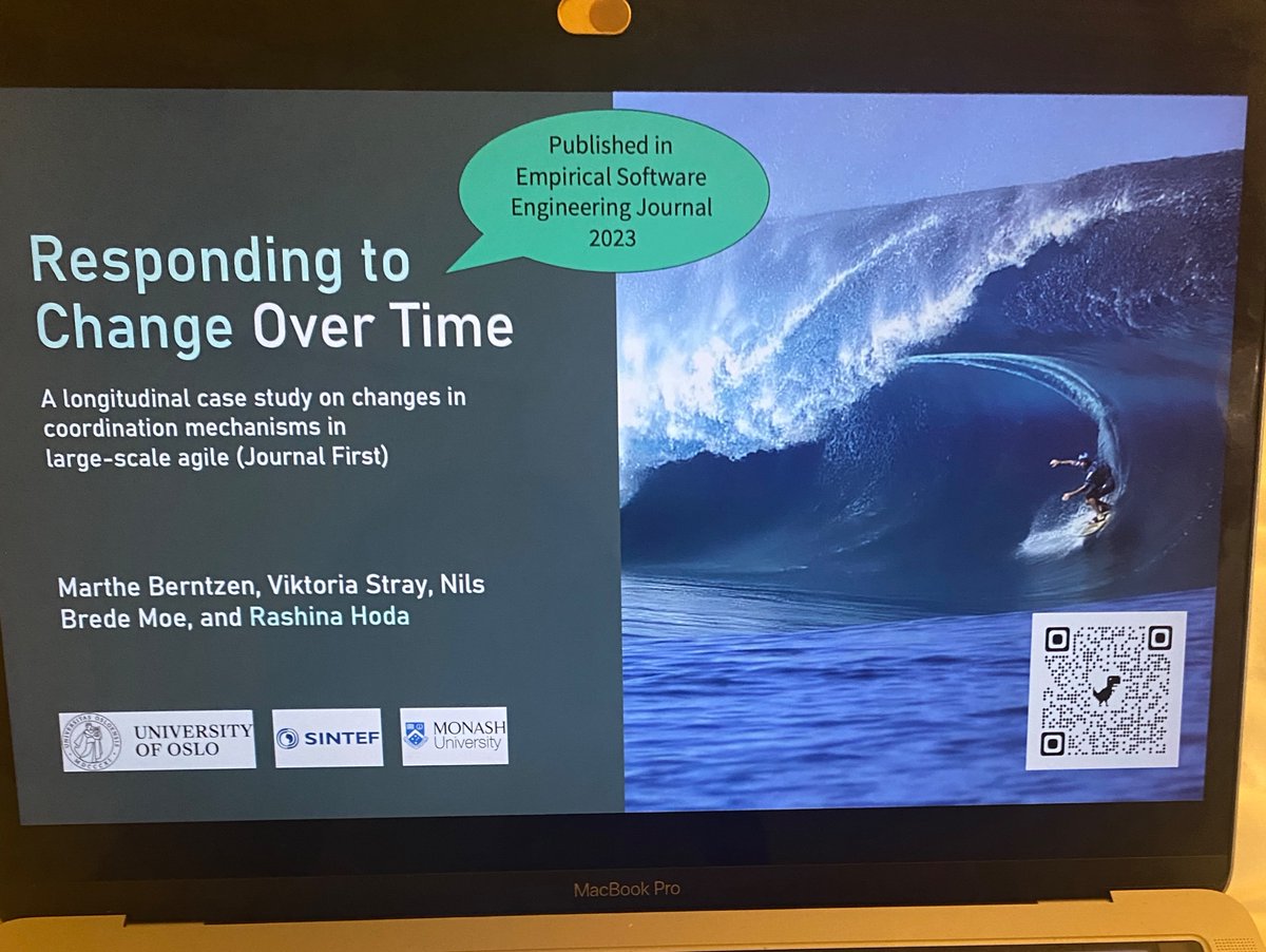 Prof Rashina Hoda π (@agilerashina) on Twitter photo Last minute touches to the journal first talk I will be presenting at <a href="/ICSEconf/">ICSE</a> in Amalia Rodrigues room at 3:20pm today
Another great collab with <a href="/MartheBerntzen/">Marthe Berntzen</a> <a href="/dr_vstray/">Viktoria Stray</a> <a href="/nilsbm/">Nils Brede Moe</a> π
<a href="/MonashInfotech/">Monash Information Technology</a> π¦πΊ
<a href="/SINTEF/">SINTEF</a> Uni of Norway π³π΄ Last minute touches to the journal first talk I will be presenting at <a href="/ICSEconf/">ICSE</a> in Amalia Rodrigues room at 3:20pm today
Another great collab with <a href="/MartheBerntzen/">Marthe Berntzen</a> <a href="/dr_vstray/">Viktoria Stray</a> <a href="/nilsbm/">Nils Brede Moe</a> π
<a href="/MonashInfotech/">Monash Information Technology</a> π¦πΊ
<a href="/SINTEF/">SINTEF</a> Uni of Norway π³π΄