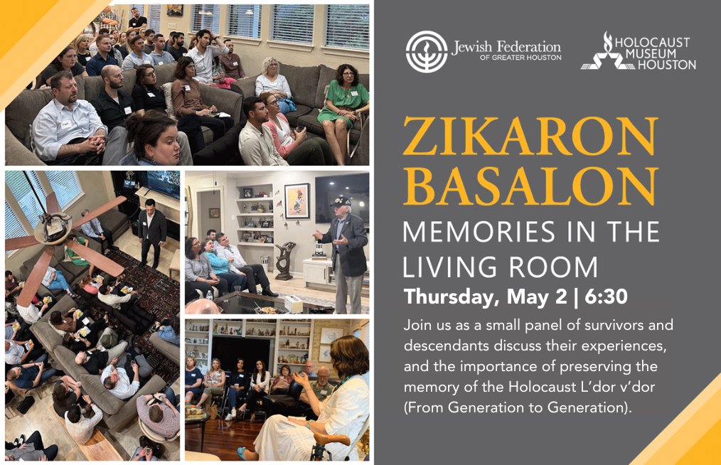 Join our Zikaron BaSalon conversation on May 2, as a small panel of survivors and descendants discuss their experiences, and the importance of preserving the memory of the Holocaust L’dor v’dor (From Generation to Generation). Learn more and RSVP: hmh.org/ZikaronBaSalon