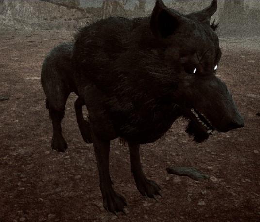 squishybanan's tweet image. Danger Doggo in game testing. He looks pretty good. Especially after I tweaked his proportions with the scale gizmo. 

#art #gamedevelopment  #UnrealEngine4 #RodinnRetribution