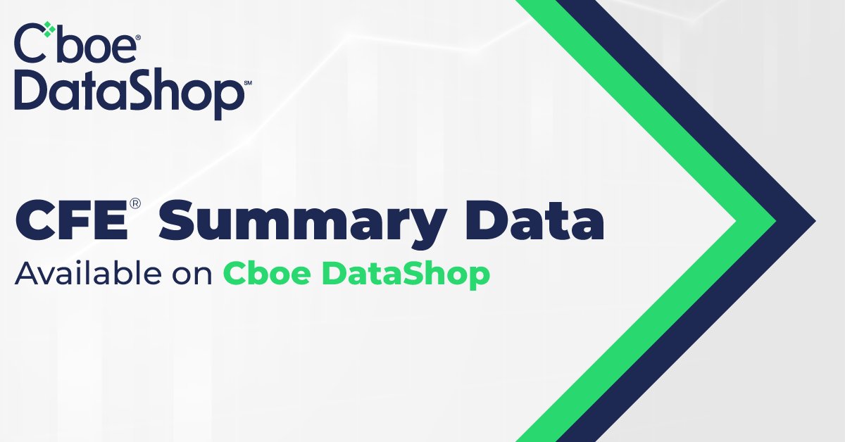 Cboe Futures Exchange (CFE) Summary files aggregate and bucket anonymized trading volume and trade count in all CFE products, including spreads and trade-at-settlement products. #DataAndAccess Get started ➡️ bit.ly/47cf8Ra