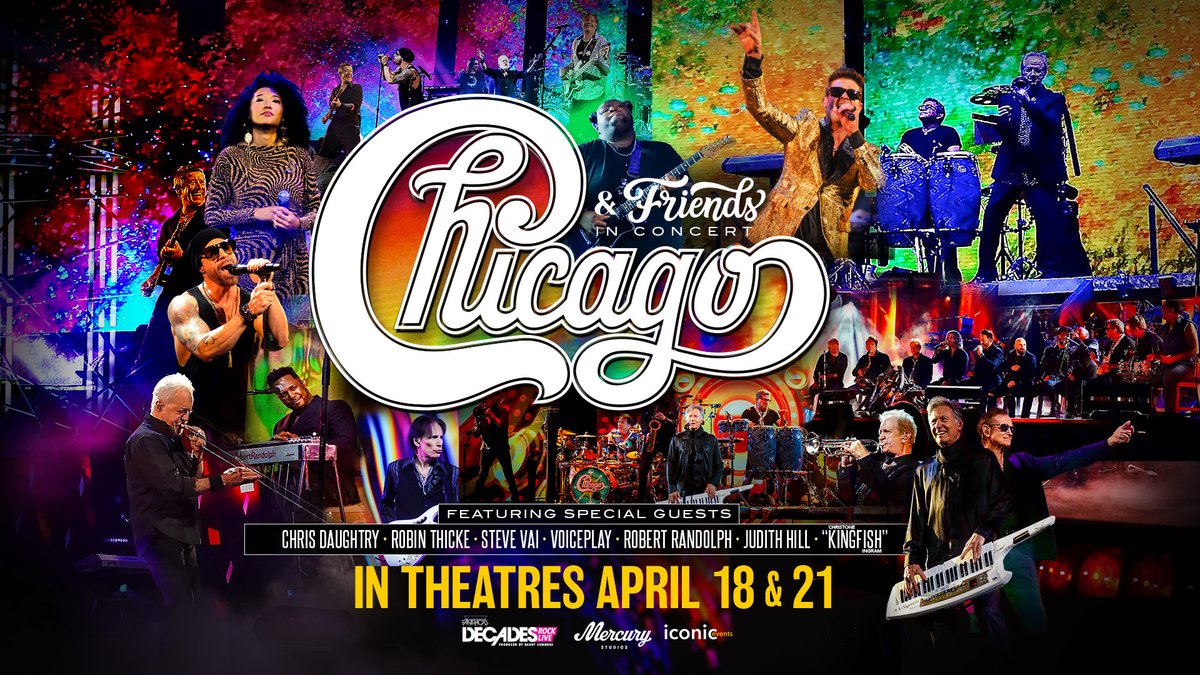🎶 Check out Chicago & Friends In Concert coming April 18th and 21st - find theaters and show times at chicagoandfriendsintheatres.com 🎞 #chicagoandfriends #chicagotheband