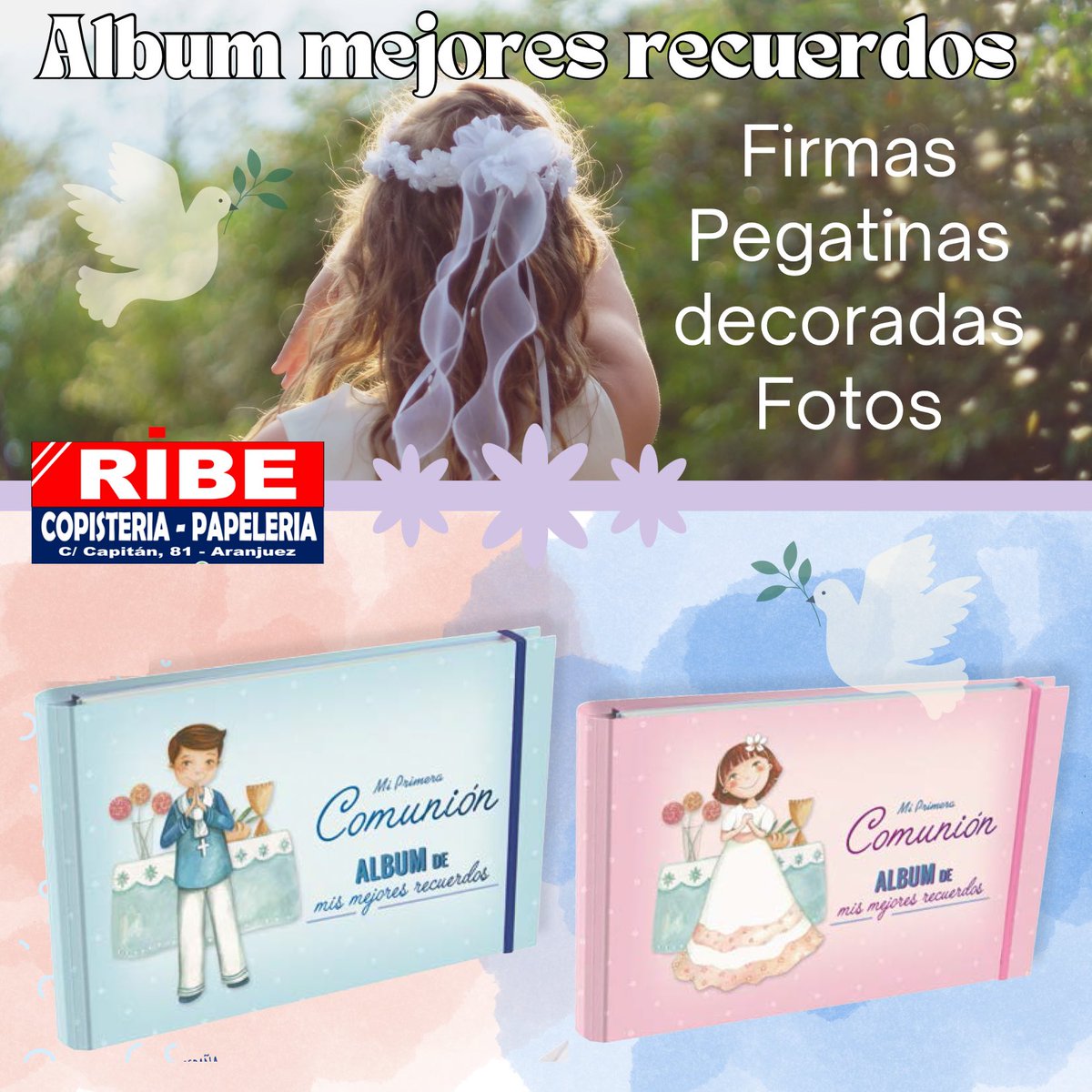 RIBEcopi's tweet photo. #comuniones2024 #ribe #copisteria #papeleria #aranjuez https://t.co/0C7fzw2pyj