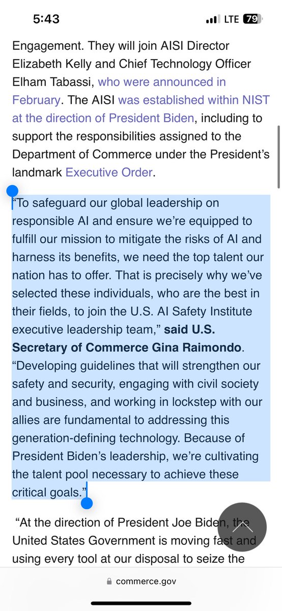 Two years ago, the White House tried installing a Disinformation Czar to police the Internet and curb free speech. Now those same people are trying to create a government-owned “AI Safety Institute” to “safeguard our global leadership on responsible AI.” This isn’t about