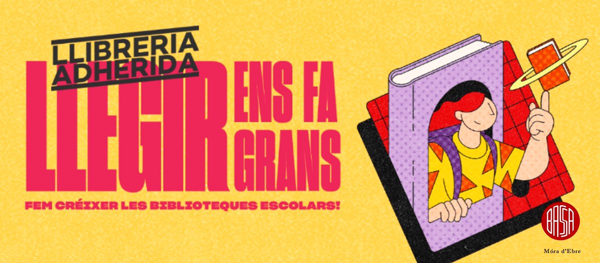 LLEGIR ENS FA GRANS.
FEM CRÉIXER LES BIBLIOTEQUES ESCOLARS! 
Ho sabem ben bé i per això ens hem adherit a aquesta campanya organitzada per Òmnium Cultural 🙂
+ INFO 👉 bit.ly/49E9K9W