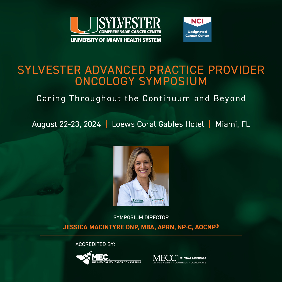 Save the date! Join us for the Sylvester Advanced Practice Provider #Oncology #Symposium. Topics will include #cancer prevention, diagnoses, treatment & more. Learn more: loom.ly/2Xcf8Tc. 🗓️ August 22-23, 2024 📍 Loews Coral Gables Hotel 🥼 @jessiemac07