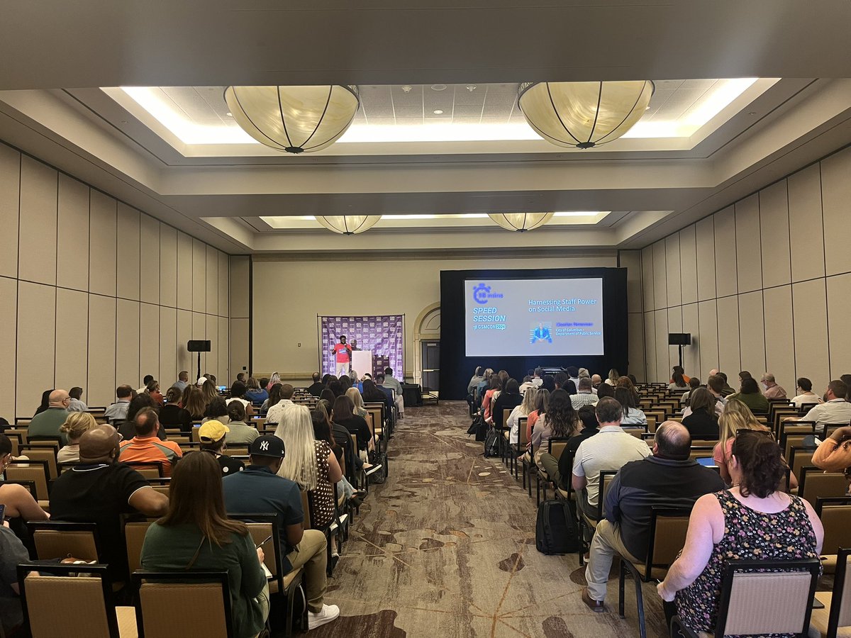 AndrewJBelanger's tweet photo. Charles Newman, City of Columbus – Department of Public Service shares updates during @GovernmentSM’s #GSMCON2024 Speed Session, “Harnessing Staff Power on Social Media.” #TogetherGSM https://t.co/qJGqvGZgDk