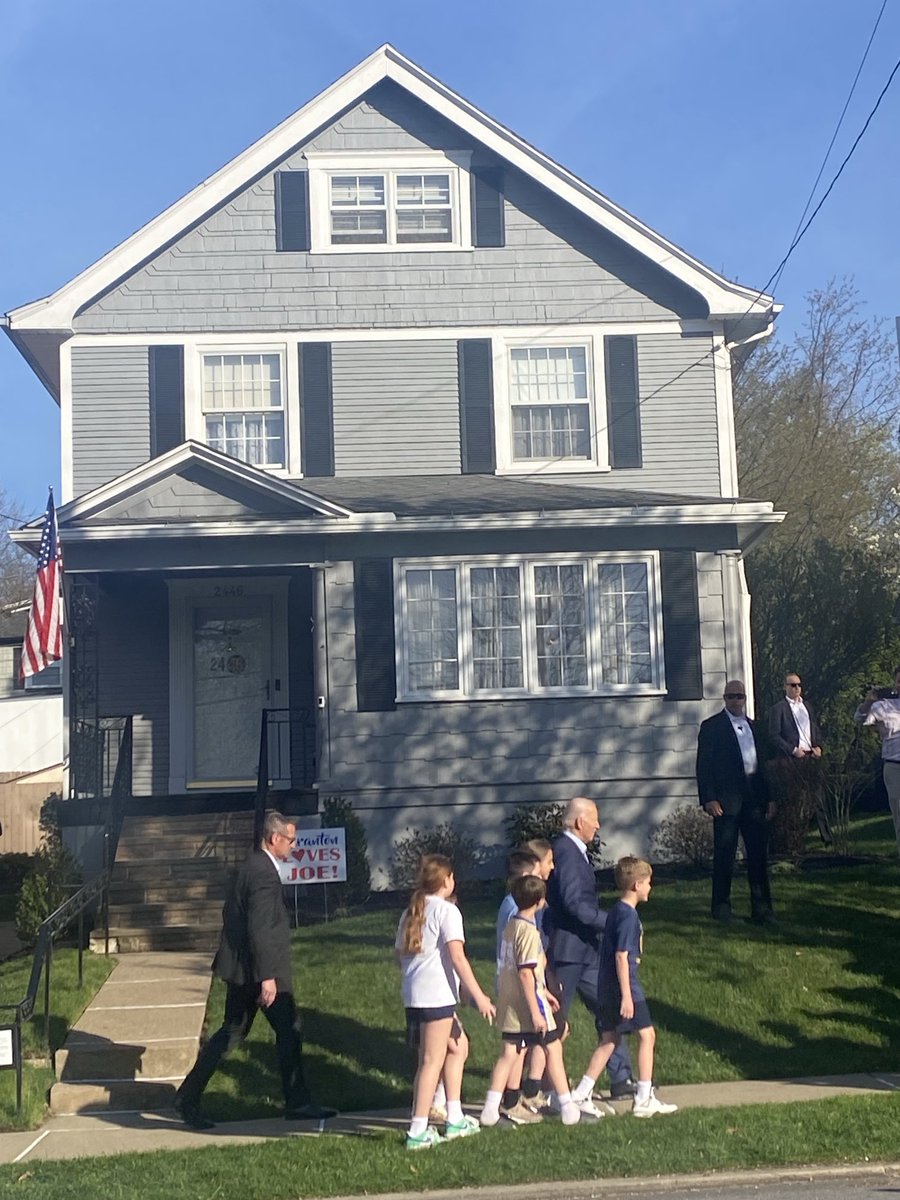 President Biden spent about 90 minutes at his childhood home in Scranton PA for campaign activities.