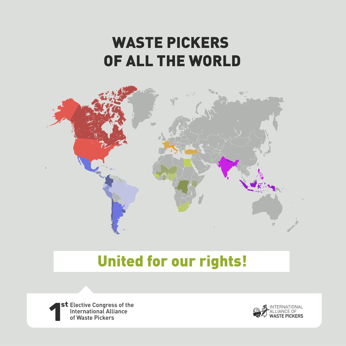 We at the #internationalallianceofwastepickers come together from 50 organizations present in 34 countries to defend our rights as workers.