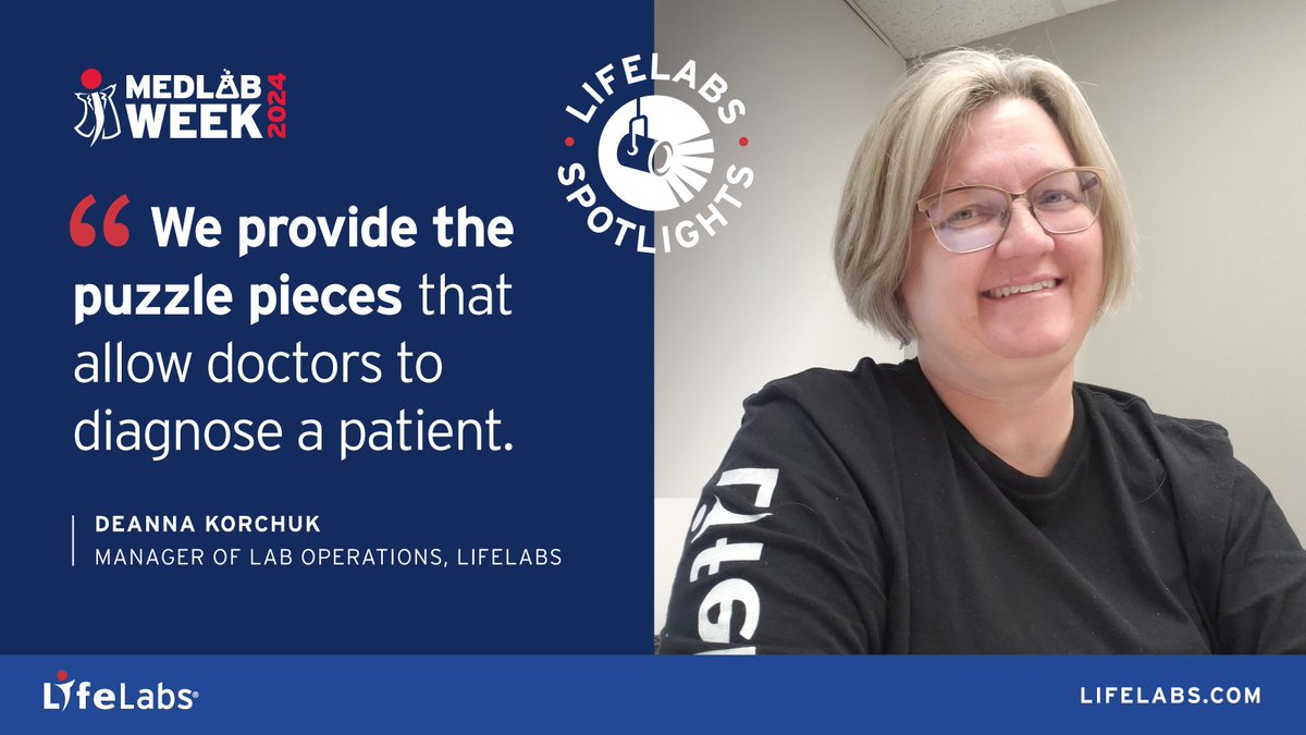 Meet Deanna Korchuk, our seasoned Manager of lab operations. Her dedication & expertise exemplify the spirit of excellence. Join us to celebrate Deanna and gain a glimpse into the extraordinary world of medical laboratory science. #MedicalLaboratoryWeek bit.ly/4aYiw3U