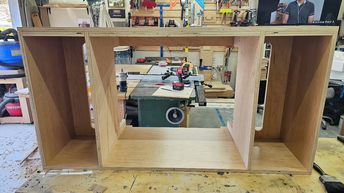 kruser81streams's tweet photo. The new wall to wall entertainment shelving unit is underway.  Huge shout out to @StoneAgeGamer for shipping out a boat load of BitBox NES cases to protect my NES collection.  More lumber will be delivered this Friday to complete this project. https://t.co/vRYgJ0zTAE