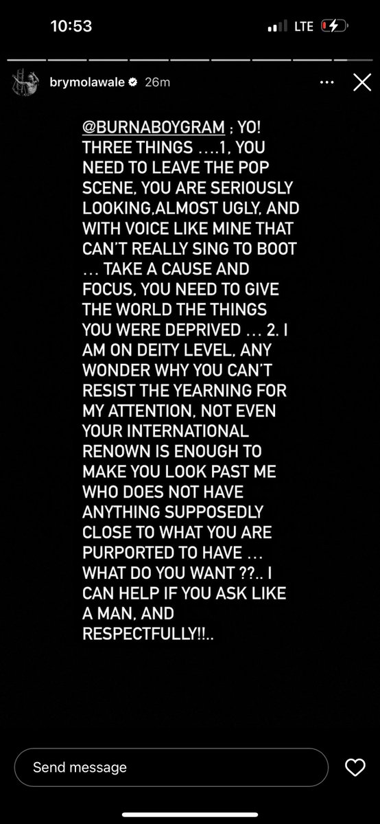 Olamide0fficial's tweet photo. Brymo drags Burna Boy and tagged him with his full chest 😂 https://t.co/VdkZ6qZNpy