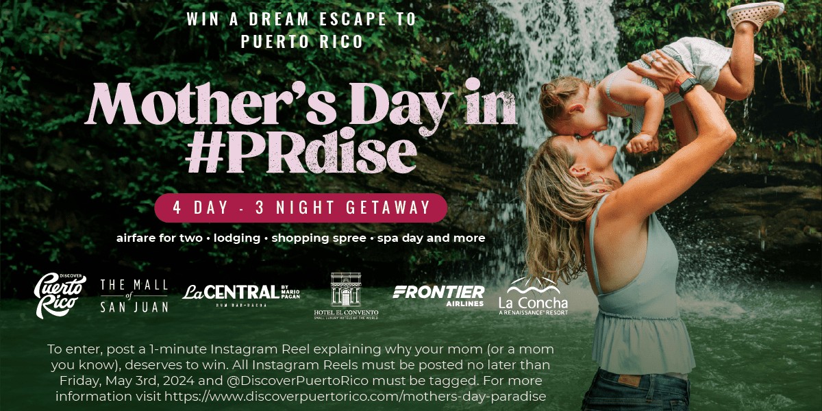 ⚠️ATTENTION!⚠️ Have you entered our Mother’s Day in #PRdise Sweepstakes yet? You still have time to nominate your Mom or Mom figure in your life for this fantastic vacation in #PRdise. For Official Rules, visit brnw.ch/21wISDR. #DiscoverPuertoRico