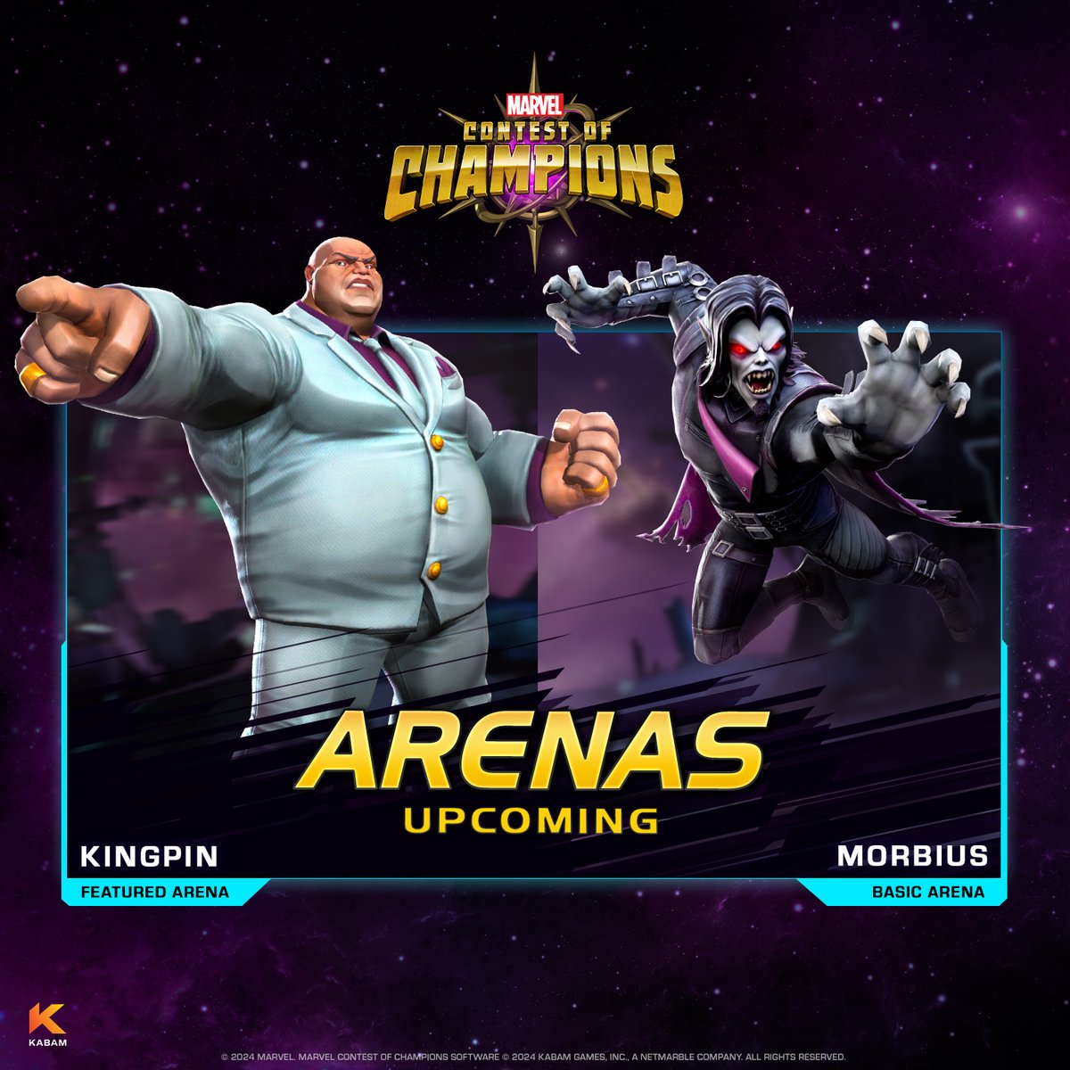 🚨 Brace Yourself for the Next Arenas 🚨 Featured ➡️ Kingpin Basic ➡️ Morbius Coming your way on April 18