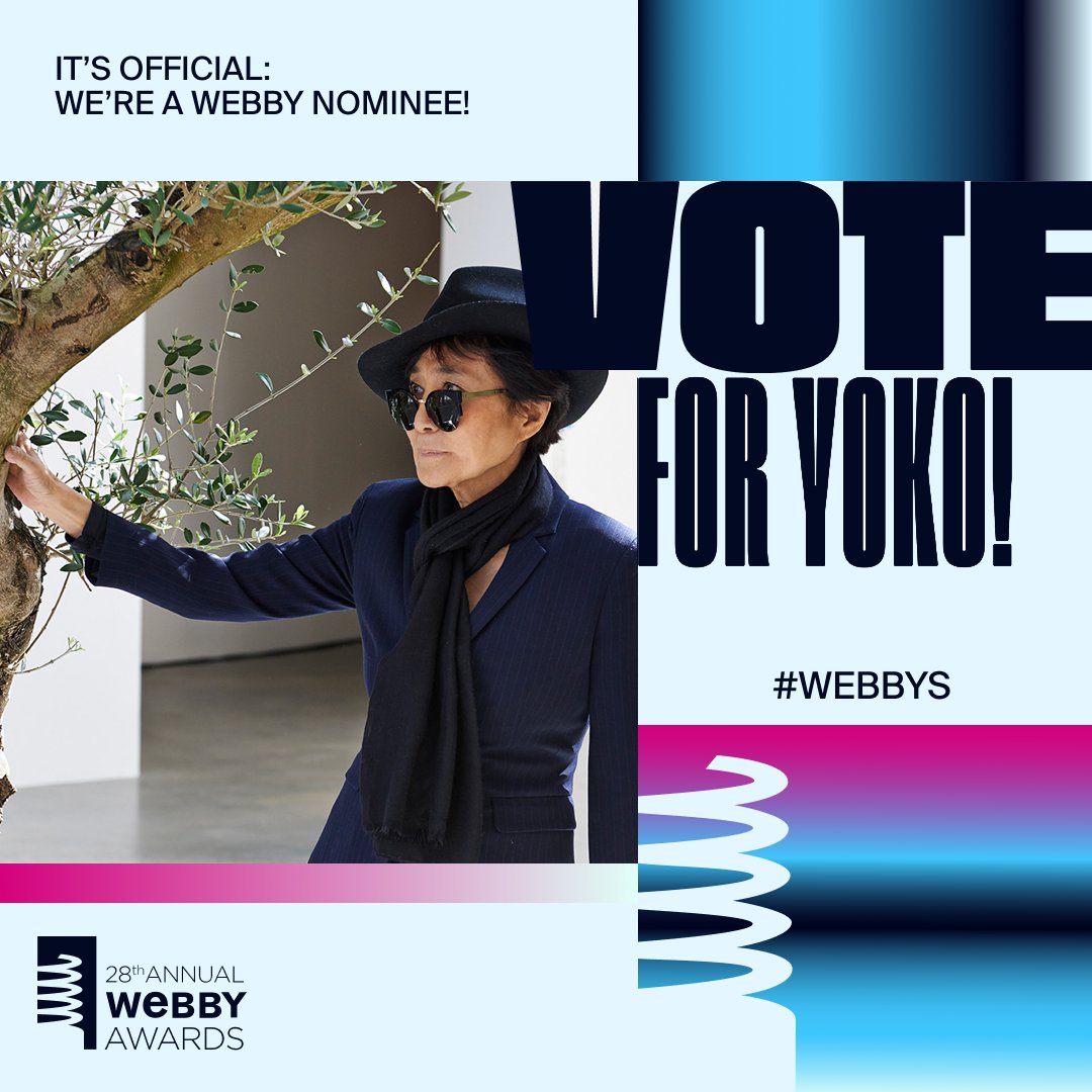 🕊️ Let your Peace vote fly - for Wish Tree for Yoko Ono to win the 2024 Webby Award for Technical Achievement. Cast it here: wbby.co/40279N #Webbys