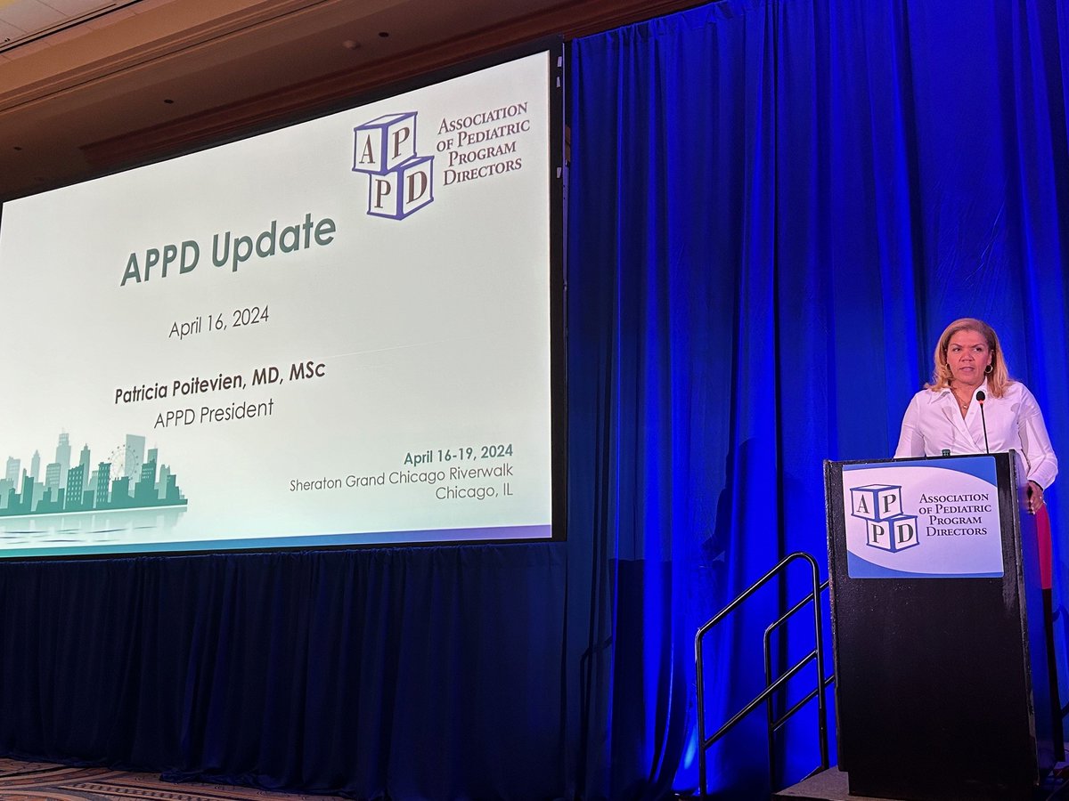 <a href="/Appdconnect/">APPD</a> President, Dr. Patricia Poitevien, highlighting APPD's initiatives that provide exemplary pediatric education to our pediatric program members. #Pediatrics #MedEd