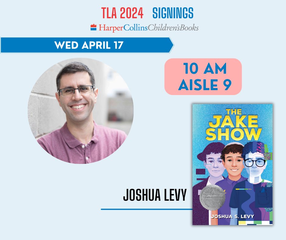 Don't miss Josh Levy signing at #TLA24 on Wednesday morning in Aisle 9 at 10 AM!