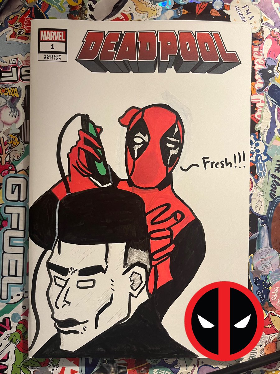 LeftEyeofLoki's tweet photo. Just putting some art out there, first time using oil markers. #MarvelComics #Deadpool #DeadpoolAndWolverine #venom #whatif https://t.co/Myc0vn5sPV