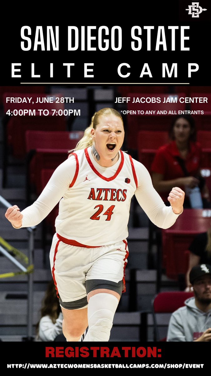 🚨 Elite Camp 🚨 Weekend full of fun in the best city in America 😎☀️ Come join on us Friday, June 28th for our Elite Camp. Register Now: aztecwomensbasketballcamps.com/shop/EVENT