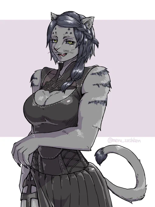 メスガルにサレタキャス胴着せたかっただけ#FF14 #FFXIV #FF14イラスト 