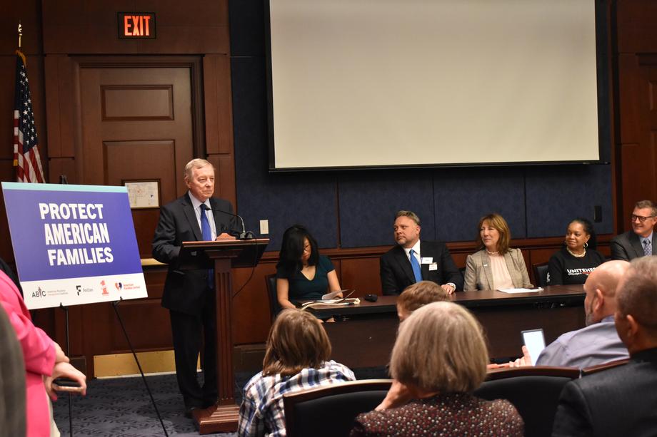 SenatorDurbin's tweet photo. It was an honor to join community, business, and labor advocates to discuss the tax contributions of undocumented spouses of U.S. citizens.

President Biden should use his administrative authority to grant work permits to these individuals. https://t.co/lFRvycuAok