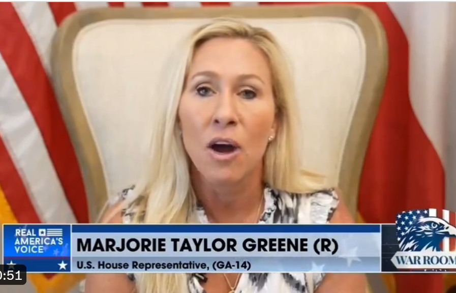 What is up with Majorie Trailer Greene continuing to say stupid things in a grating voice, but now from a *throne*? #TheQueenOfStupid