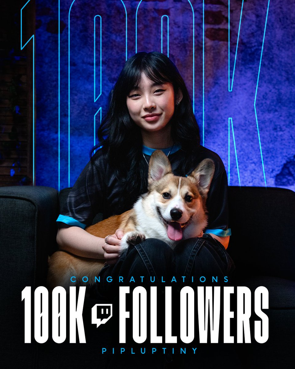 Congratulations to <a href="/pipluptiny/">100T Anita</a> on hitting 100,000 Twitch followers! 💙
